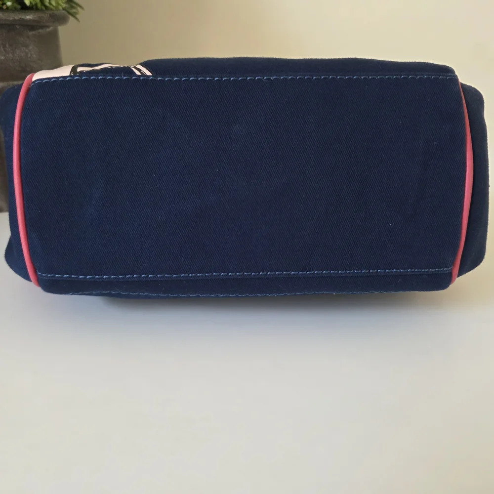 Coach Bonnie Cashin Inspired Mini Canvas Shoulder Bag Pink/Navy Y2K - Picture 9 of 14